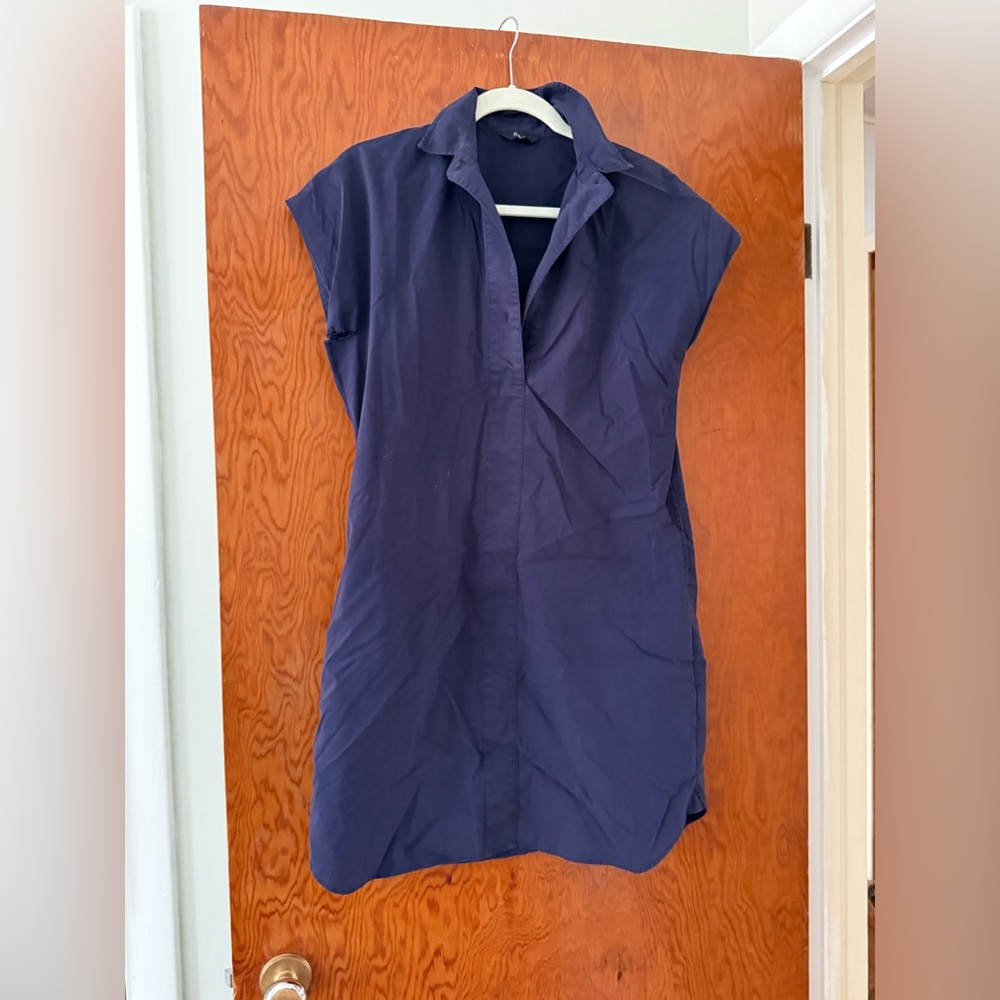 Reitmans Dark Navy Button-Up Shirt Dress